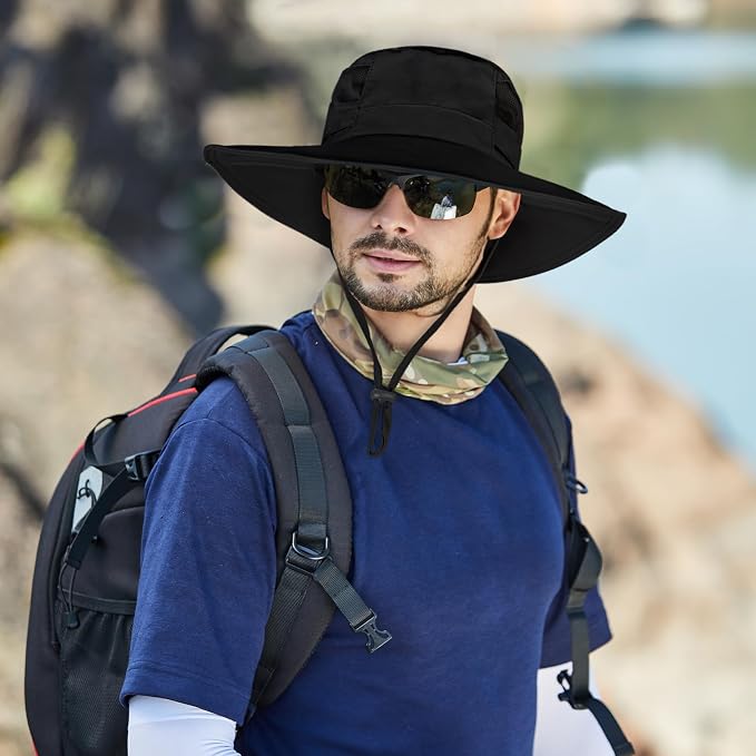 Sun Hat for Men/Women, UPF 50+ Fishing Hat, Waterproof Wide Brim Bucket Hat - Image 7