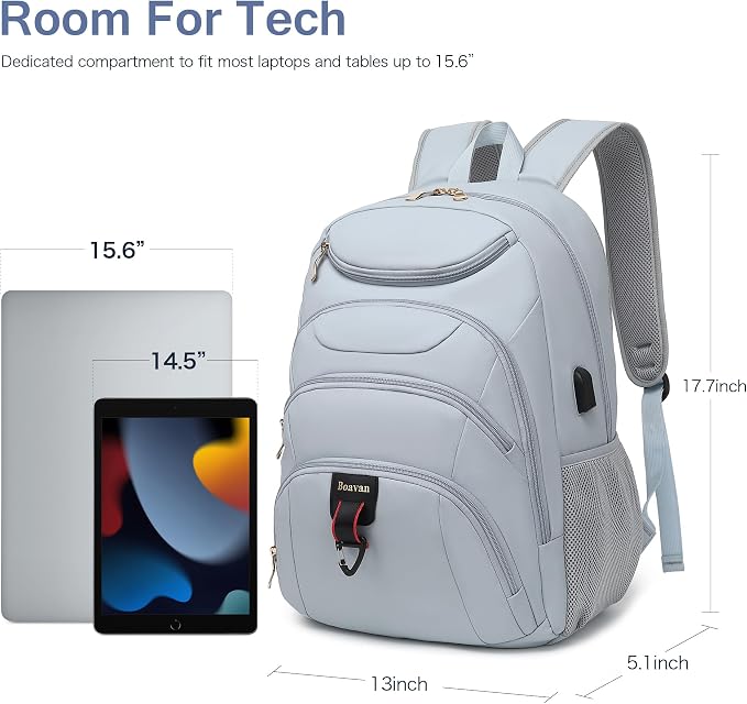 Boavan Laptop Backpack for women, 15.6 inch Laptop Bag - Image 3