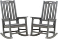 Psilvam Outdoor Rocking Chair Set of 2, Poly Lumber Oversized Rocking Chair by PsilvamGardenFurniture