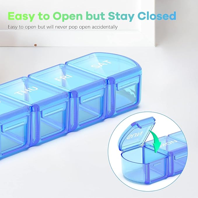 Extra Large Pill Organizer 3 Pack, XL Pill Box 7 Day, Weekly Pill Case - Image 8