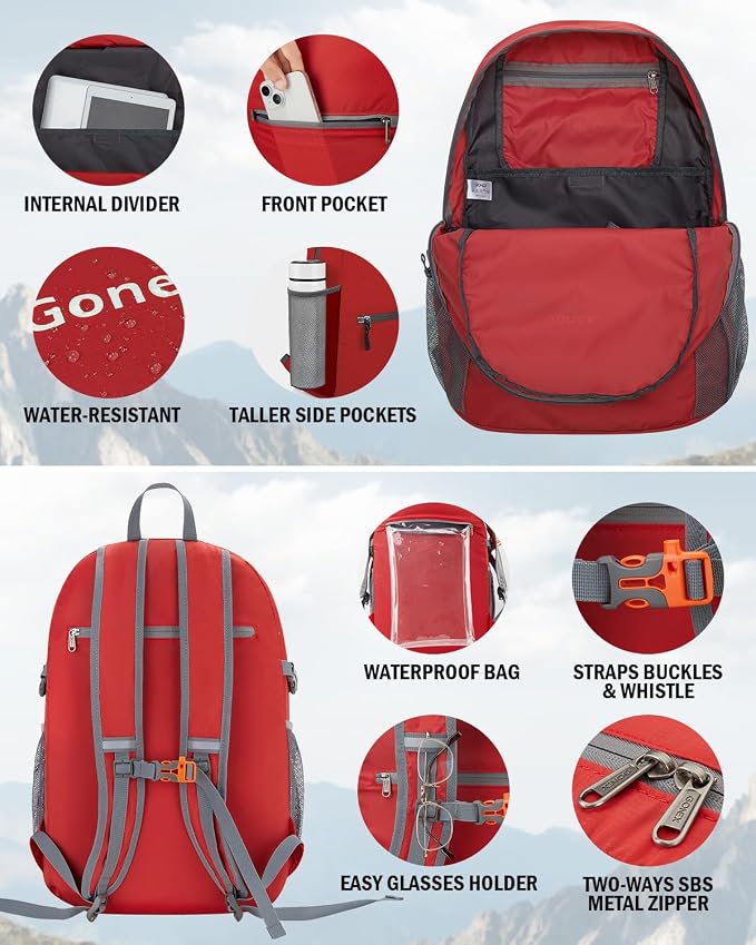 Gonex 30L Ultra Lightweight Packable Backpack, Handy Foldable Daypack - Image 4