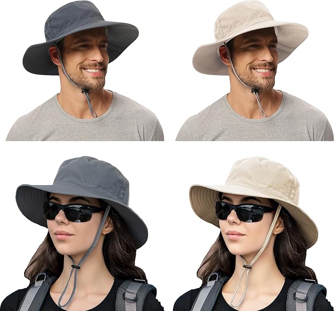 Rosoz Sun Hat for Men Women Boonie Bucket Hat Wide Brim Breathable Cooling - Image 3