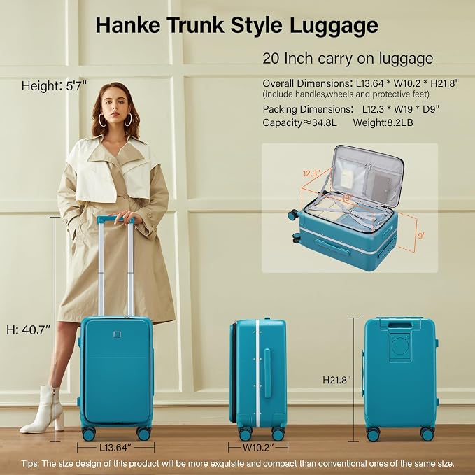 Hanke 20 Inch Carry On Luggage - Image 2