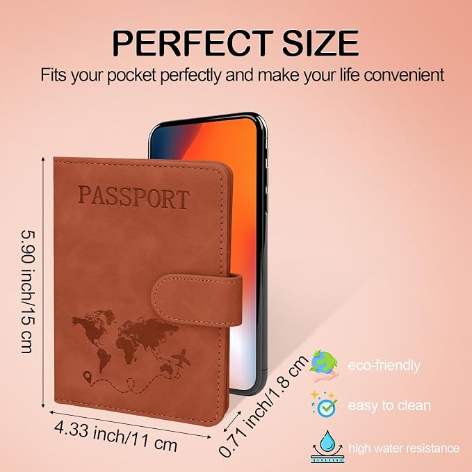 Passport Holders, RFID Blocking Credit Card Holder, PU Leather Passport Holders - Image 2