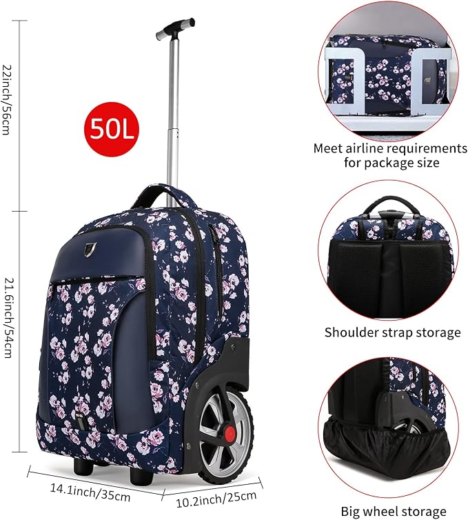 Rolling Backpack, Waterproof Backpack - Image 4