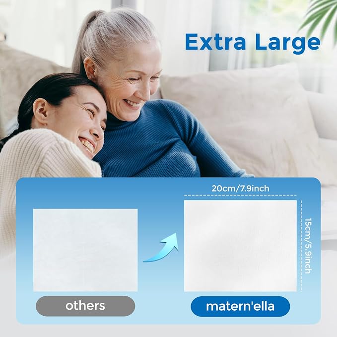 matern'ella Flushable Wipes Extra Large Corner-Connected Wet Wipes Plant Based - Image 6