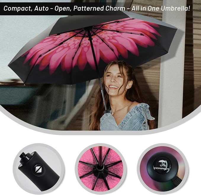SY COMPACT Travel Umbrella Windproof Automatic Umbrellas Small Compact UV Sun - Image 5