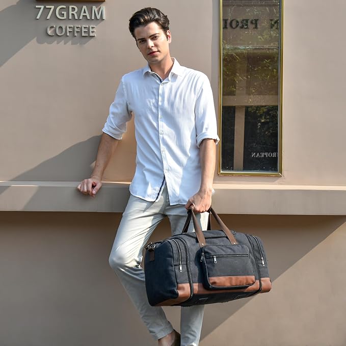 Dimayar Expandable Duffle Bag for Men, 50L Large-Capacity Weekender, - Image 2