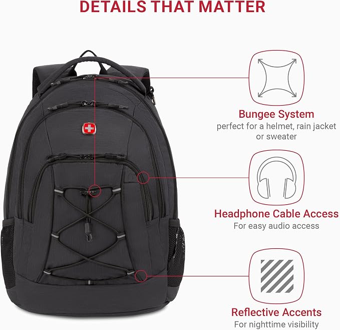 SwissGear 1186 Bungee Backpack, 17.75 inch - Image 3