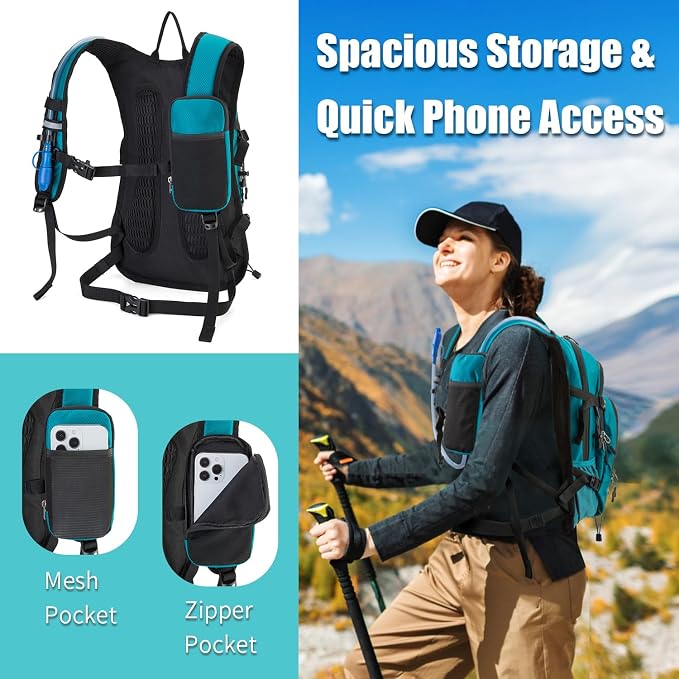 Hydration Backpack Pack with 2L Water Bladder 18L Hiking Backpack Women Men - Image 4