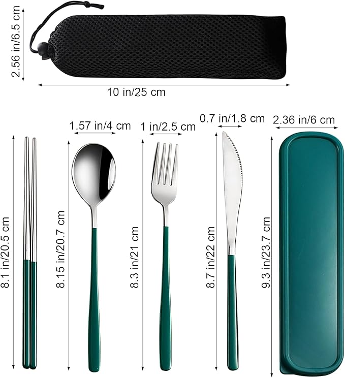 VANRA 4-Piece Portable Travel Utensils Set - Image 2
