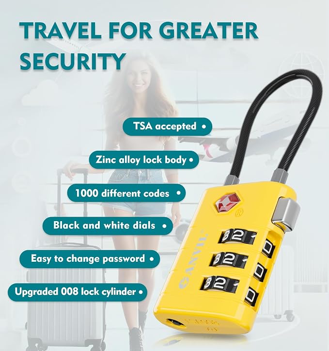 ANVIL TSA Approved Luggage Locks – High Security TSA008 Combination Travel Locks - Image 5