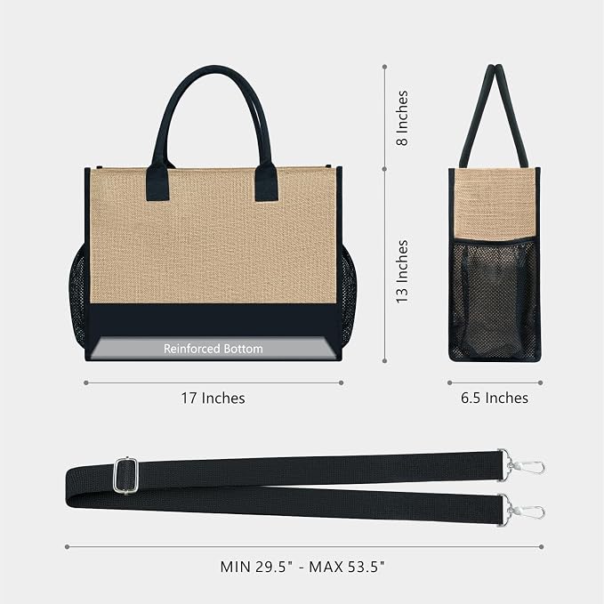 TOPDesign Personalized Initial Canvas Tote Bag, - Image 2
