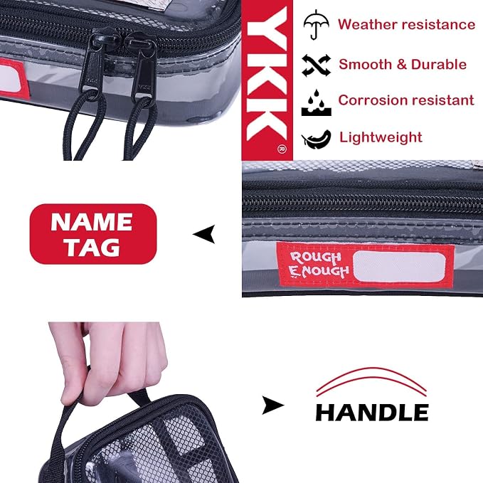 Rough Enough Clear Travel TSA Approved Toiletry Bag Small Toothbrush Case - Image 4