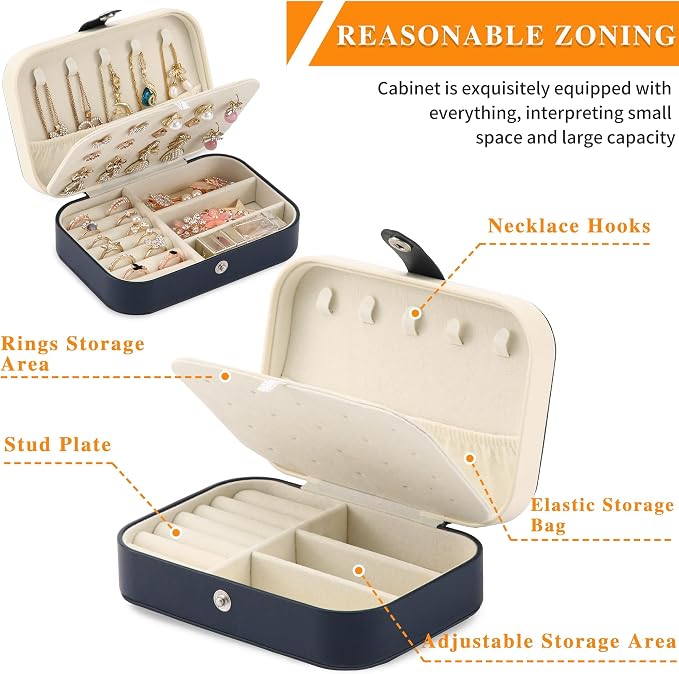 Travel Jewelry Box, PU leather Small Jewelry Organizer - Image 3