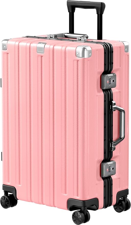 Krute Luggage 24 Inch Aluminum Frame Zipperless Suitcase by Krute