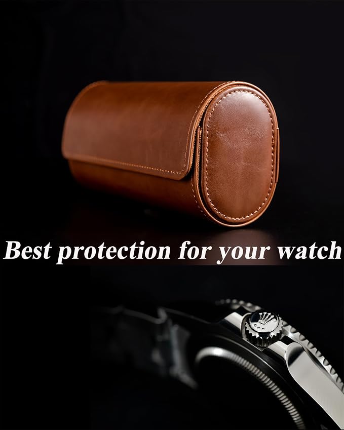 MR.OKAY 2 Watch Travel Case-Classic Leather Watch Case - Image 7