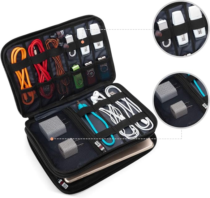 BUBM Double Layer Electronic Accessories Organizer, Travel Gadget Bag - Image 2