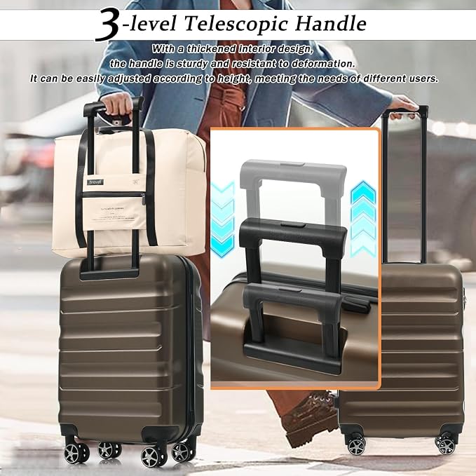 Merax Carry On Luggage Set 20 Inch Hardshell ABS Suitcase - Image 8