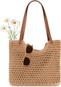 Peicees Crochet Beach Bag For Women Summer Tote Bag Boho Shoulder Bag by Peicees