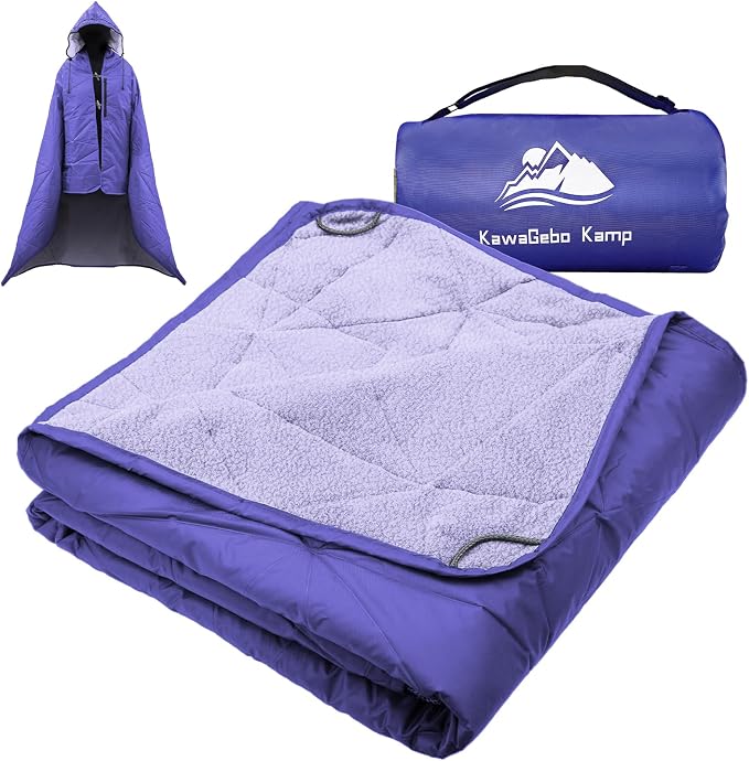 Outdoor Waterproof Blanket, Foldable Fleece Stadium Blanket by KawaGeboKamp