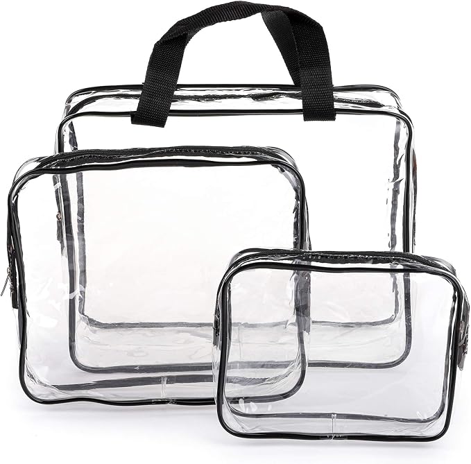 Hedume Set of 9 Clear Makeup Bags, TSA Approved Clear Toiletry Bag Set - Image 2