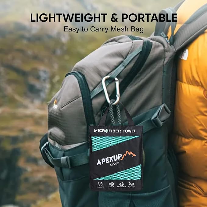 APEXUP Microfiber Travel Towel, Ultra Absorbent Quick Dry Towels, Lightweight - Image 7