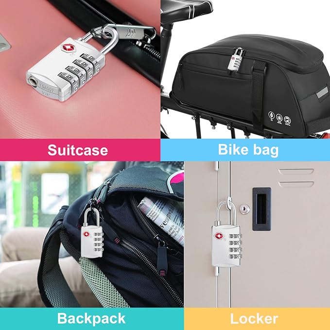 ZHEGE TSA Lock, Train Luggage Lock, 4 Digit Combination Lock - Image 6