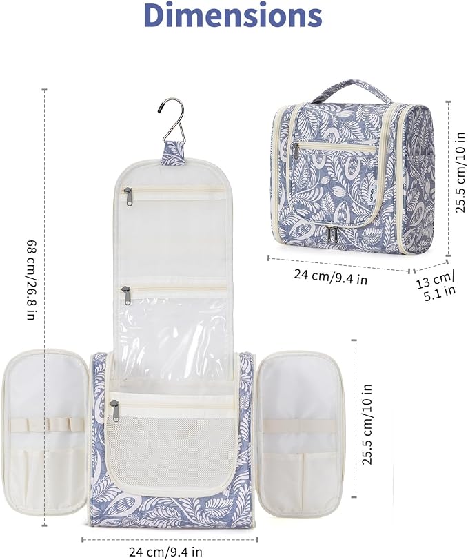 Narwey Hanging Toiletry Bag for Women Travel Makeup Bag Organizer Toiletries - Image 5