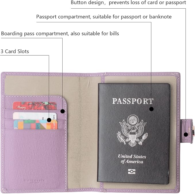 Genuine Leather Passport Case, RFID Passport Cover - Image 4