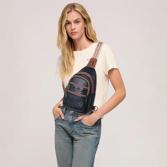 Sling Bag for Women Crossbody Fanny Pack Belt Bag Sling Purse Vegan Leather - Image 2