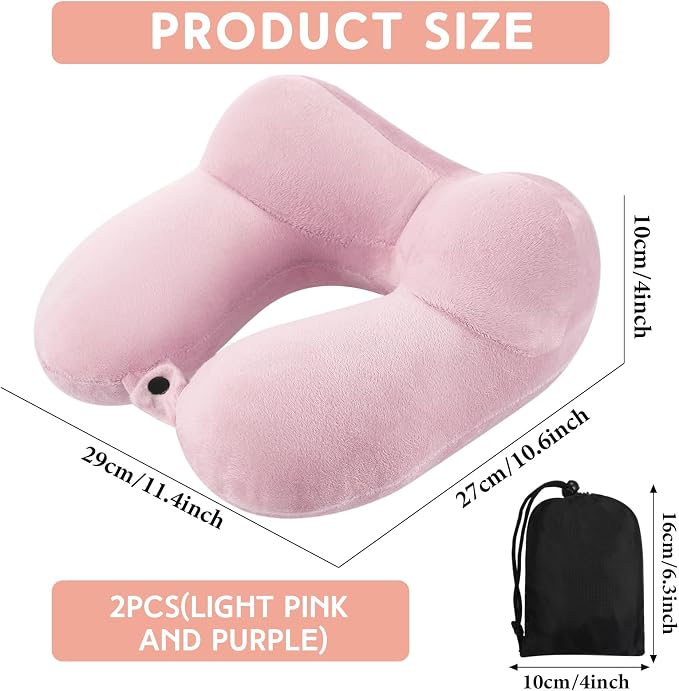 Sintuff 2 Pack Inflatable Travel Pillow - Image 2