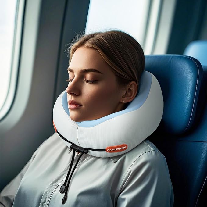 Thickened Travel Neck Pillow for Airplanes for Women, Adjustable Right Amount - Image 3