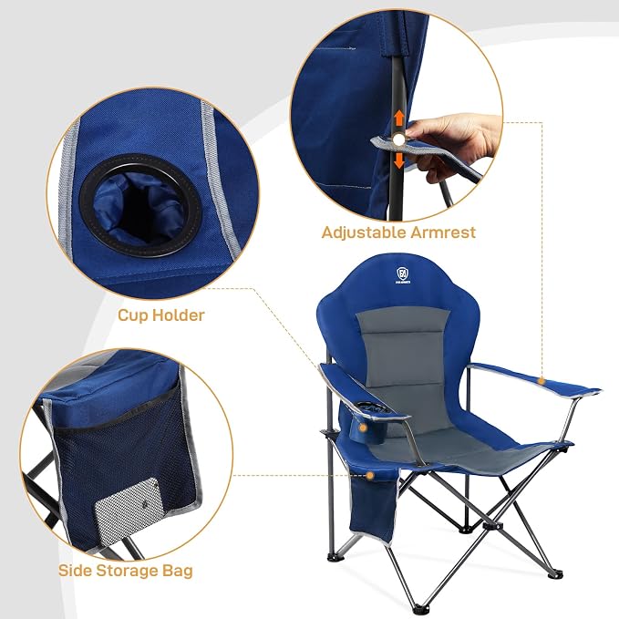 EVER ADVANCED High Back Folding Camping Chair Oversized and Fully Padded - Image 6