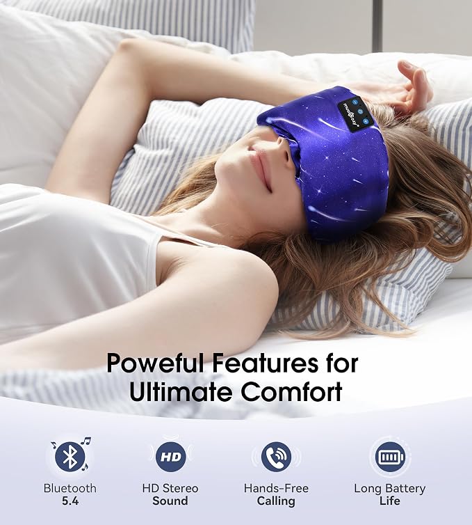 MUSICOZY Mulberry Silk Bluetooth Sleep Mask - Image 2