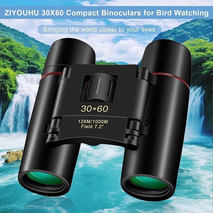 Compact 30x60 Binoculars for Adults and Kids, Foldable Lightweight Easy Focus - Image 2