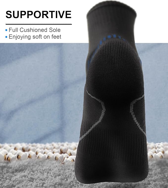 BULLIANT Compression Socks for Men 6Pairs, Athletic Crew Socks Cushioned For - Image 3
