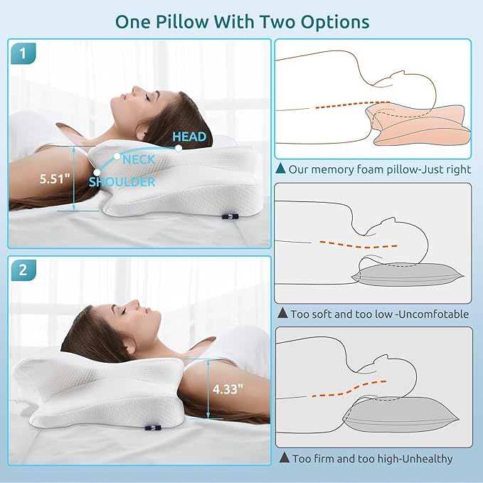 DONAMA Cervical Pillow for Neck and Shoulder, Contour Memory Foam Pillow - Image 3