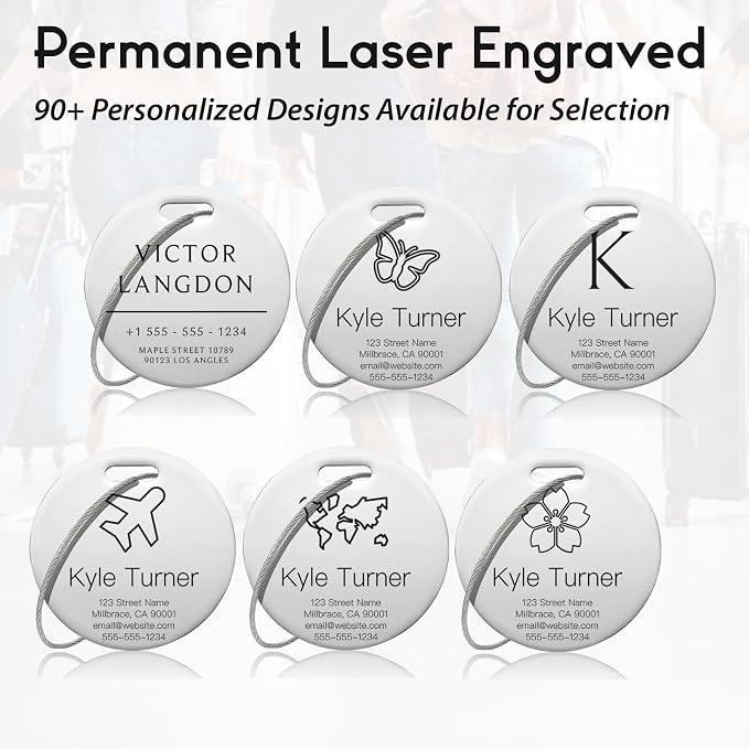 Customized Stainless Steel Luggage Tags: Personalize Your Suitcases, and Bags - Image 5