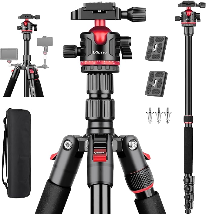 78" Porfessional Tripod for Camera, Victiv Aluminum Camera Tripod Monopod for by Victiv