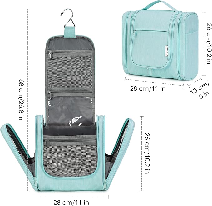 Narwey Hanging Toiletry Bag for Women Travel Makeup Bag Organizer Toiletries - Image 6