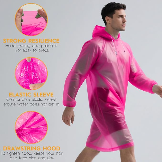 Bruvoalon 6 & 20 Pack Disposable Rain Ponchos - Image 3