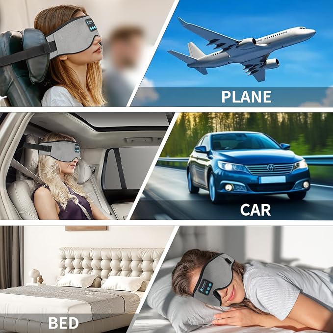 Joythink Sleep Headphones Headband Sleep Mask Eye Mask 3D Deep Bluetooth - Image 5