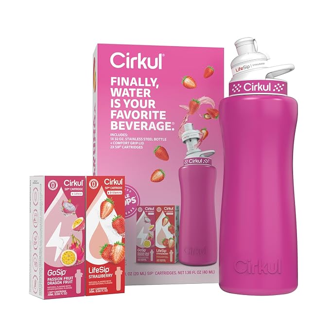 Cirkul 32oz. Hot Pink Stainless Steel Water Bottle Starter Kit - Image 2