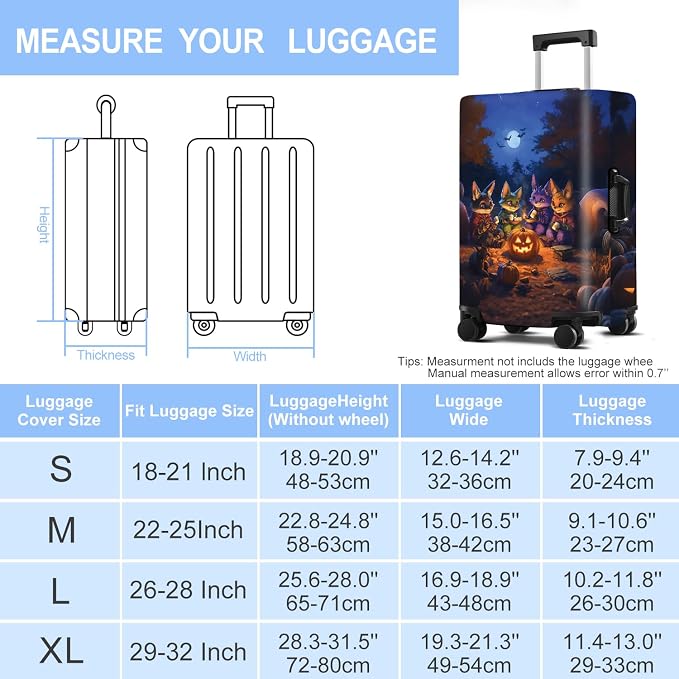 Halloween Luggage Cover Washable Suitcase Protector Anti-Scratch, Stretchable - Image 6