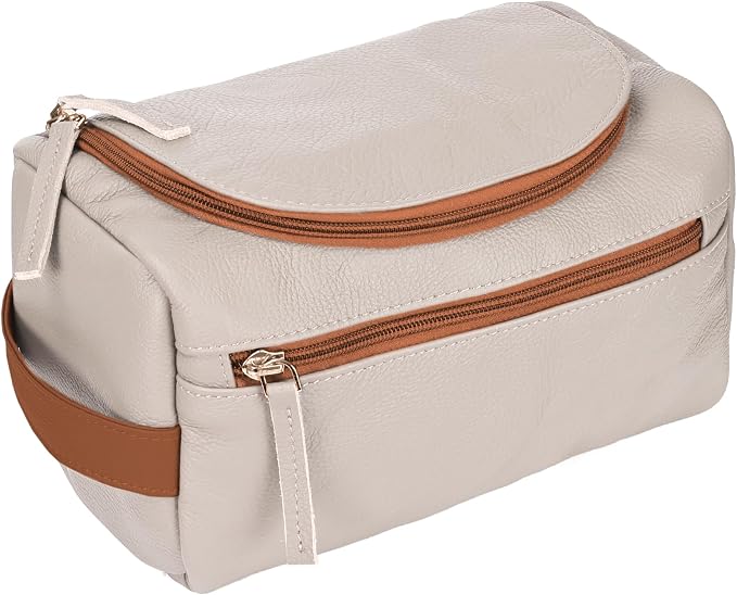 ELIZO Premium REAL Leather Toiletry Bag by LuxuryEngineeredProducts