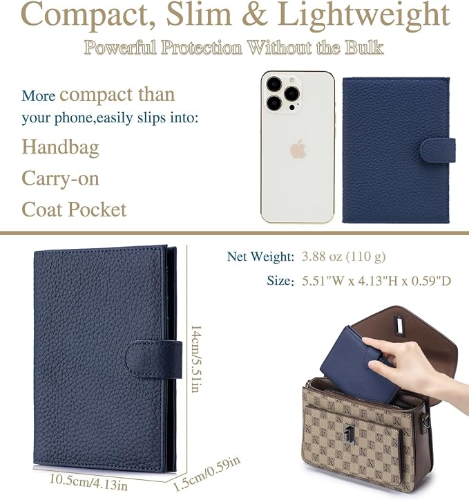 RFID Slim Leather Passport Holder - Image 5