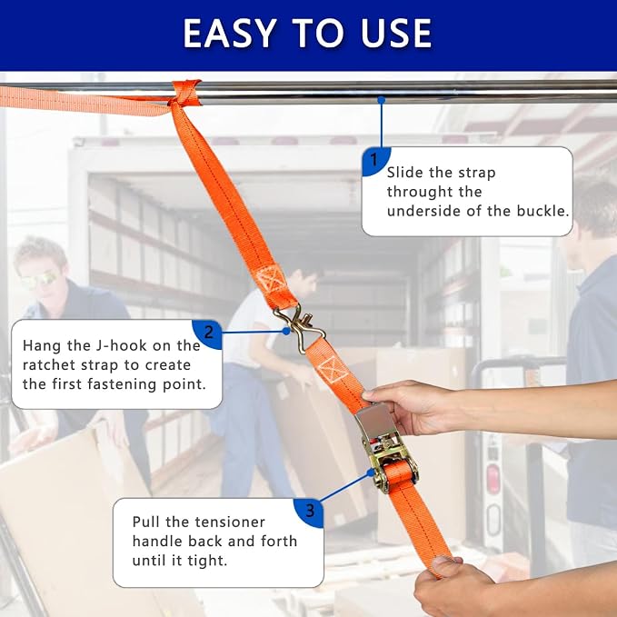 Ratchet Straps, 1 Inch x 16.4 Feet - Image 5
