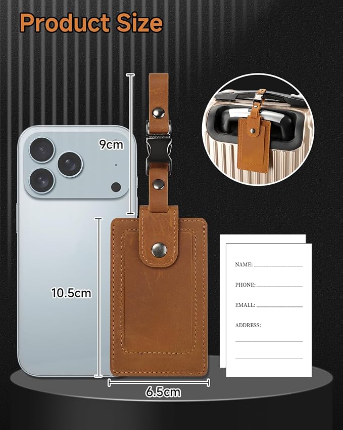 Premium Genuine Leather Luggage Tags - Image 8
