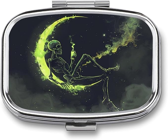 Metal 2 Compartment Pill Organizer Travel Friendly Portable Compact Pill Box by Choosetheproductsyoulike